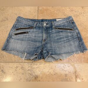 Rag & Bone Women’s Moss with Holes Denim Shorts with Zipper Accents